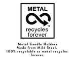 Oval Metal Candelabra in Opaline Green