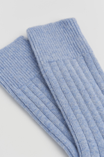 Morning Blue Merino Bed Socks: Morning Blue / Small (UK 4-8)