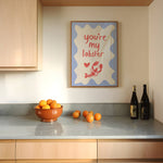 Art Print – You're My Lobster | Abstract Minimalist Wall Art: A4 - 21cm x 29.7cm