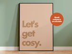 Let's Get Cosy Typography Print: Red and Pink / A4