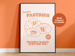 Breakfast Pastries Takeaway Diner Print, Croissant, Pastry: Orange / A4