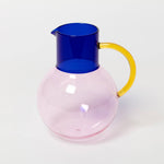 Pablo Glass Jug - Large - Pink, Cobalt & Yellow: Pink Cobalt Yellow