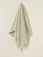 Herringbone Pure Wool Throw: Teal