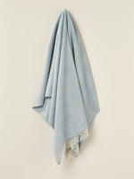 Herringbone Pure Wool Throw: Neutral