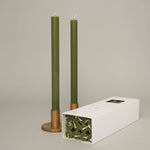 Sage Coloured Taper Candles - 12hr Burn