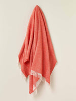Herringbone Pure Wool Throw: Teal