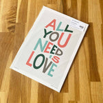 Let All The Children Boogie Bold Music Typography Print: Unframed / Dark Background / A3