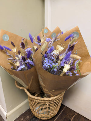 Purple Dried Flower Arrangements
