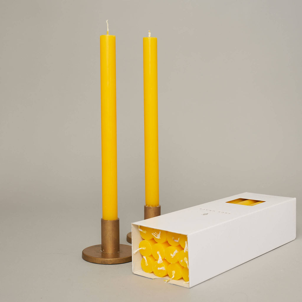 Yellow Box of 12 Dining Candles