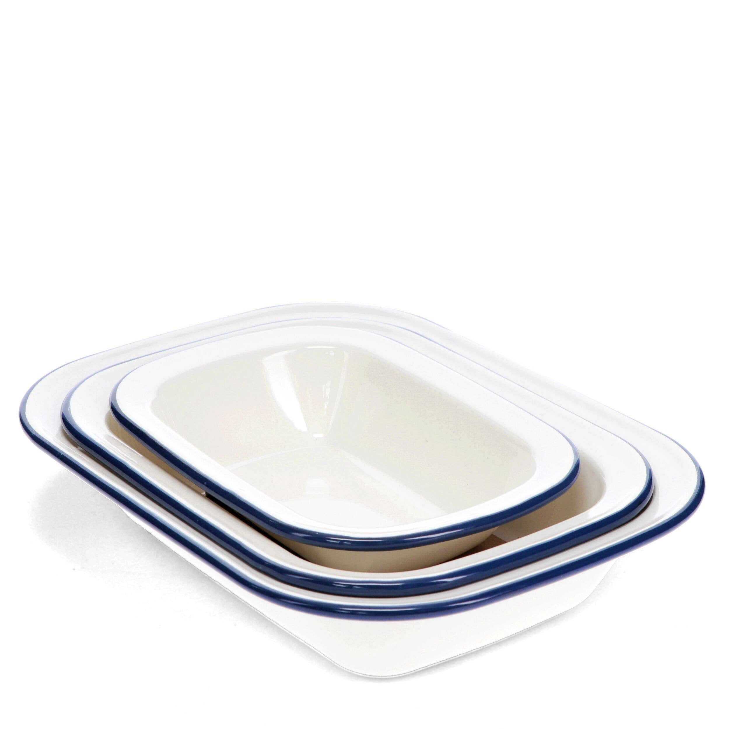 Enamel Pie Dishes (Set of 3) - Blue