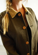Olive Brown Corduroy French Twill Chore: XL