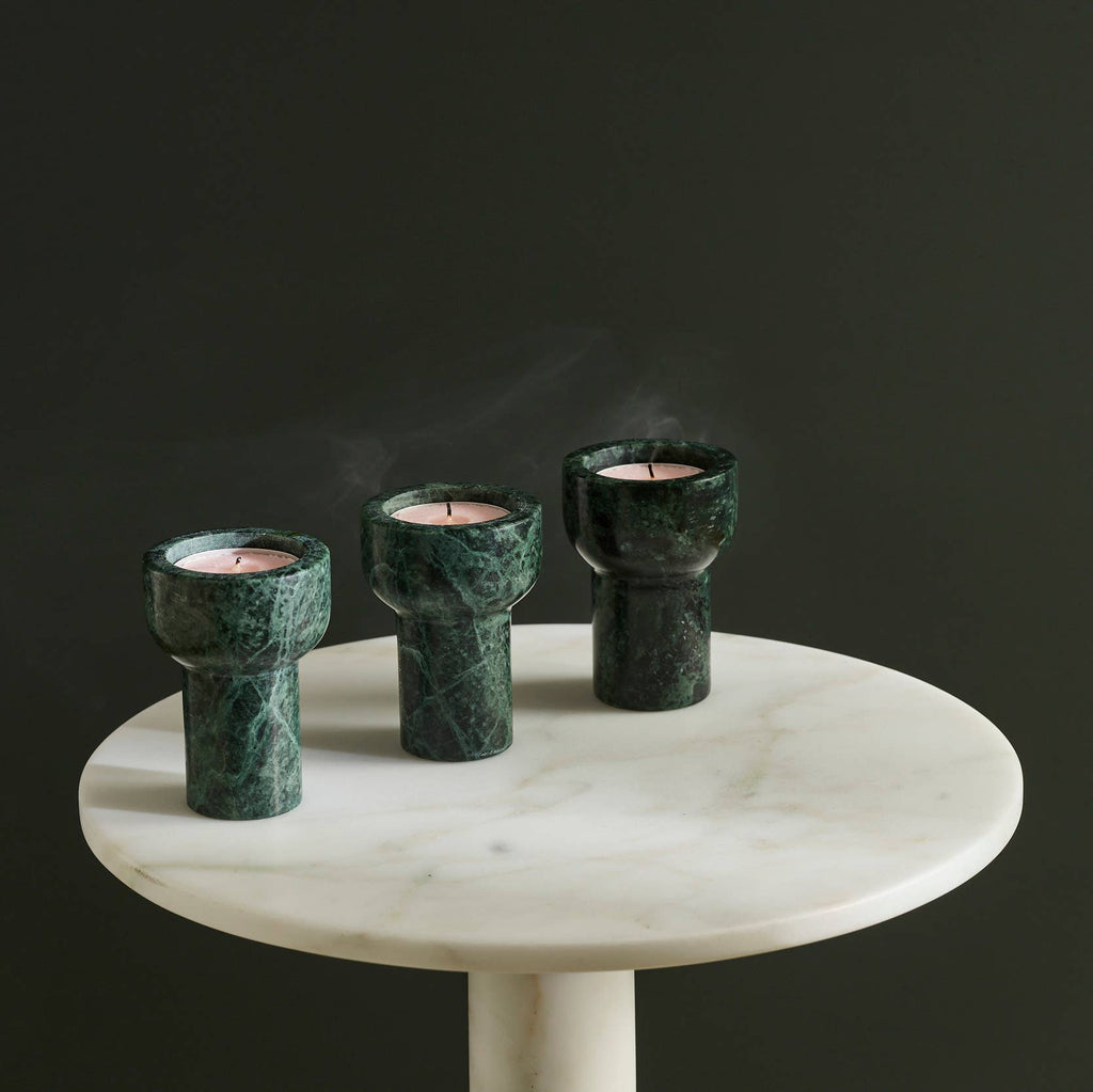 Como Tealight and Taper Candle Holder: Forest Green