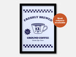 Freshly Brewed Ground Coffee Takeaway Print: Cream / A4