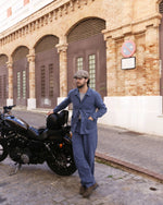 French Work Pants Indigo Blue Herringbone: 38"