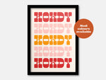 Howdy Cowboy Print: Blue / A4
