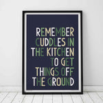 Remember Cuddles In The Kitchen Indie Music Typography Print: Unframed / Light Background / A4