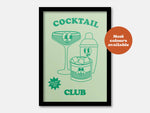 Cocktail Club Cartoon Print: Pink / A5