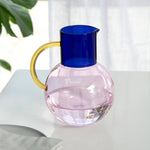 Pablo Glass Jug - Large - Pink, Cobalt & Yellow: Pink Cobalt Yellow