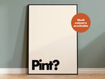 Pint Typography Print: Green and Pink / A4