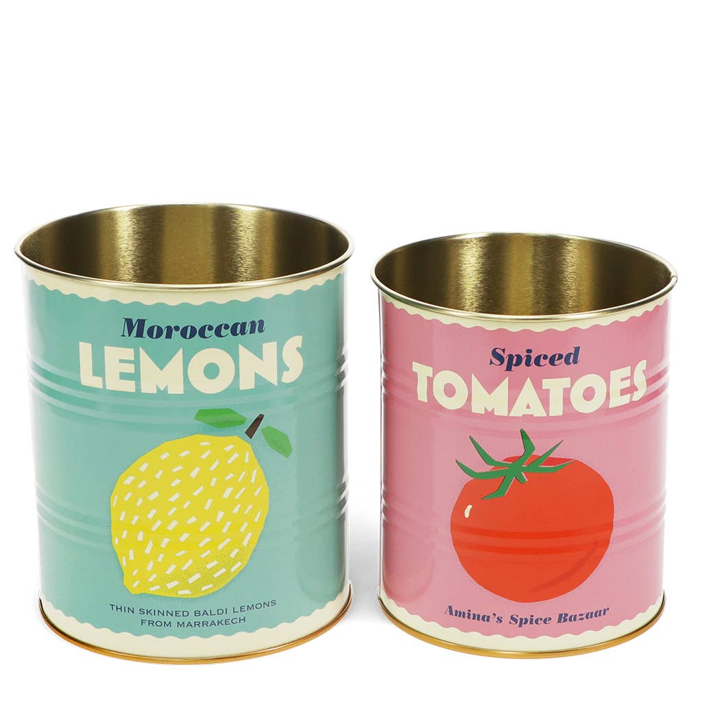 Medium storage tins - Lemon and tomato