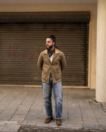 Olive Brown Corduroy French Twill Chore: XL