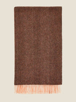 Herringbone Pure Wool Throw: Neutral