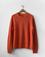 Organic Chunky Knit Fisherman Jumper Tangerine Orange: Xl