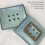 MAATI Stoneware Rectangular Soap Dish: Ice Wash