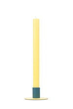 Small 4cm Two-Tone Jasmine & Petrol Blue Metal Candleholder: 6