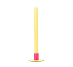 Small 4cm Two-Tone Sulphur & Neyron Pink Metal Candleholder: 6