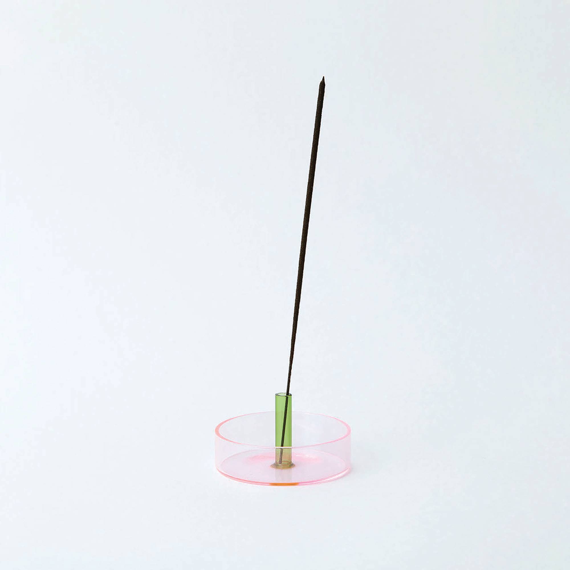 Duo Tone Glass Incense Holder: Pink and Green