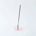 Duo Tone Glass Incense Holder: Green and Blue