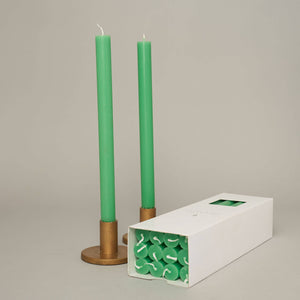 Peppermint Coloured Taper Candles - 12hr Burn
