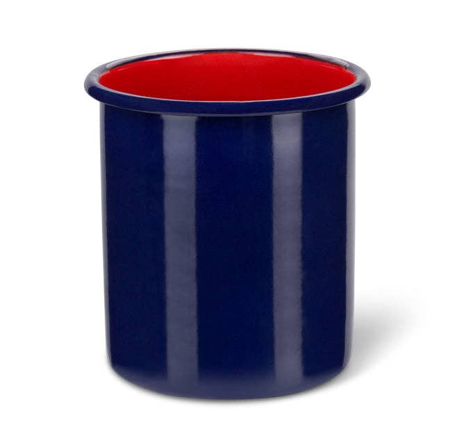 Tall Enamel Utensil Holder in Midnight Blue / Chilli Red: 2