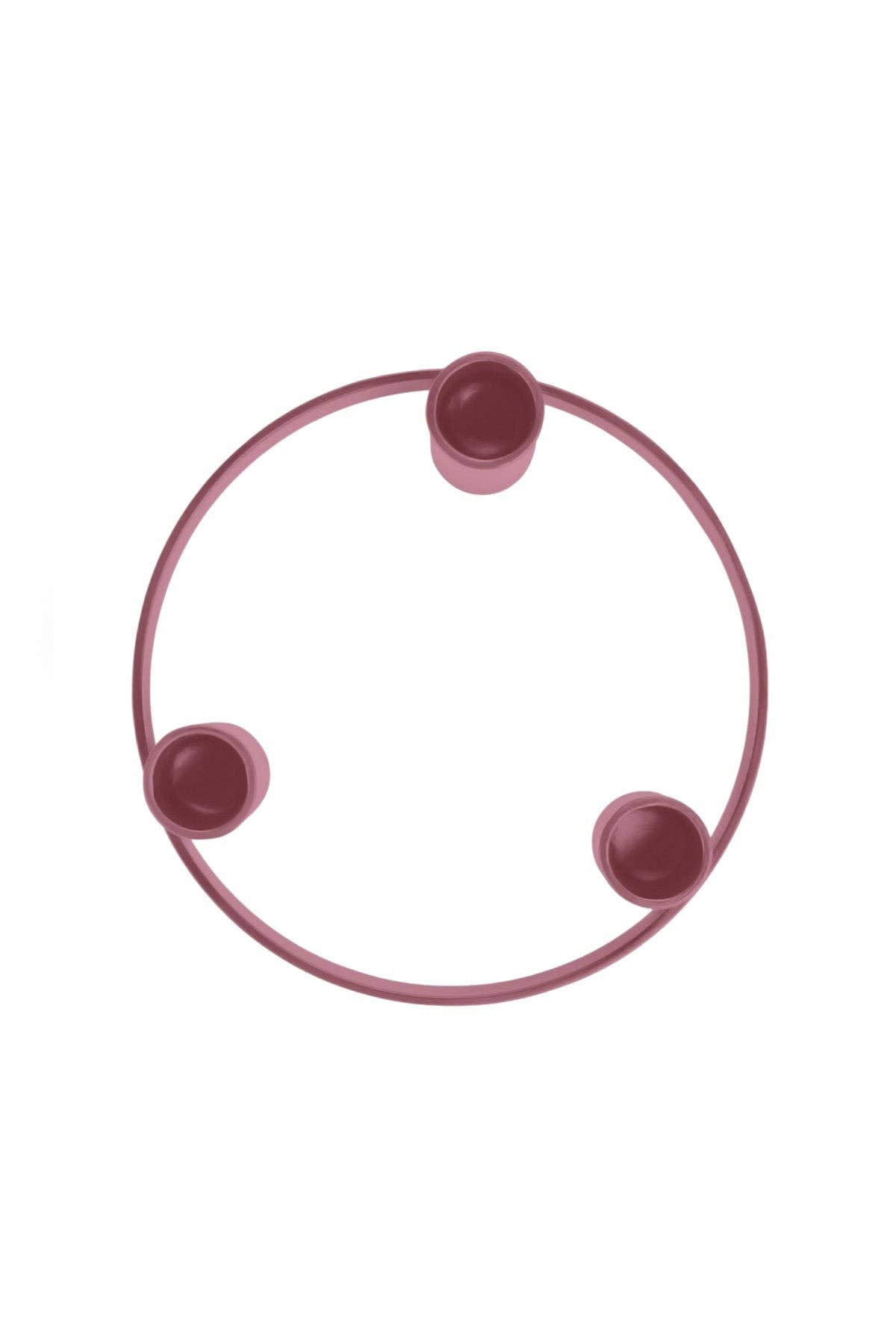 NEW! Round Metal Candelabra in Old Rose: 3