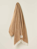Herringbone Pure Wool Throw: Neutral