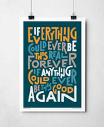 Everlong This Good Again Rock Music Typography Print: Unframed / Light Background / A3
