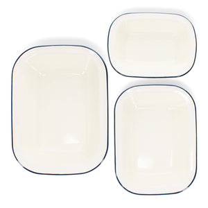 Enamel Pie Dishes (Set of 3) - Blue