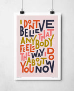 Wonderwall Indie Music Bold Typography Song Lyric Print: Unframed / Light Background / A4