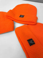 Knitted Orange Beanie Hat