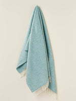 Herringbone Pure Wool Throw: Neutral