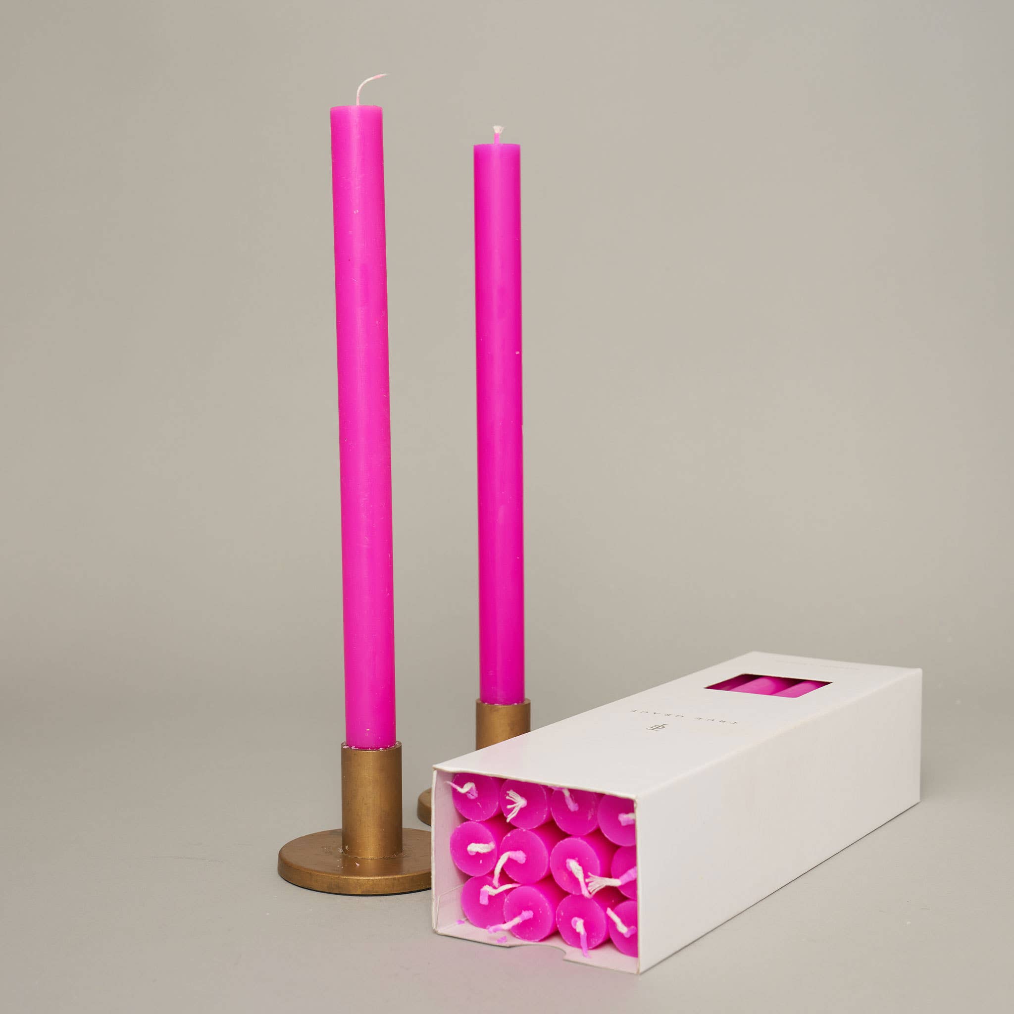 Fluoro Purple Box of 12 Dining Candles