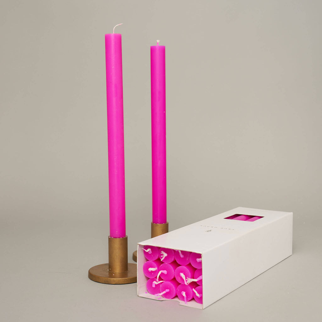 Fluoro Purple Box of 12 Dining Candles