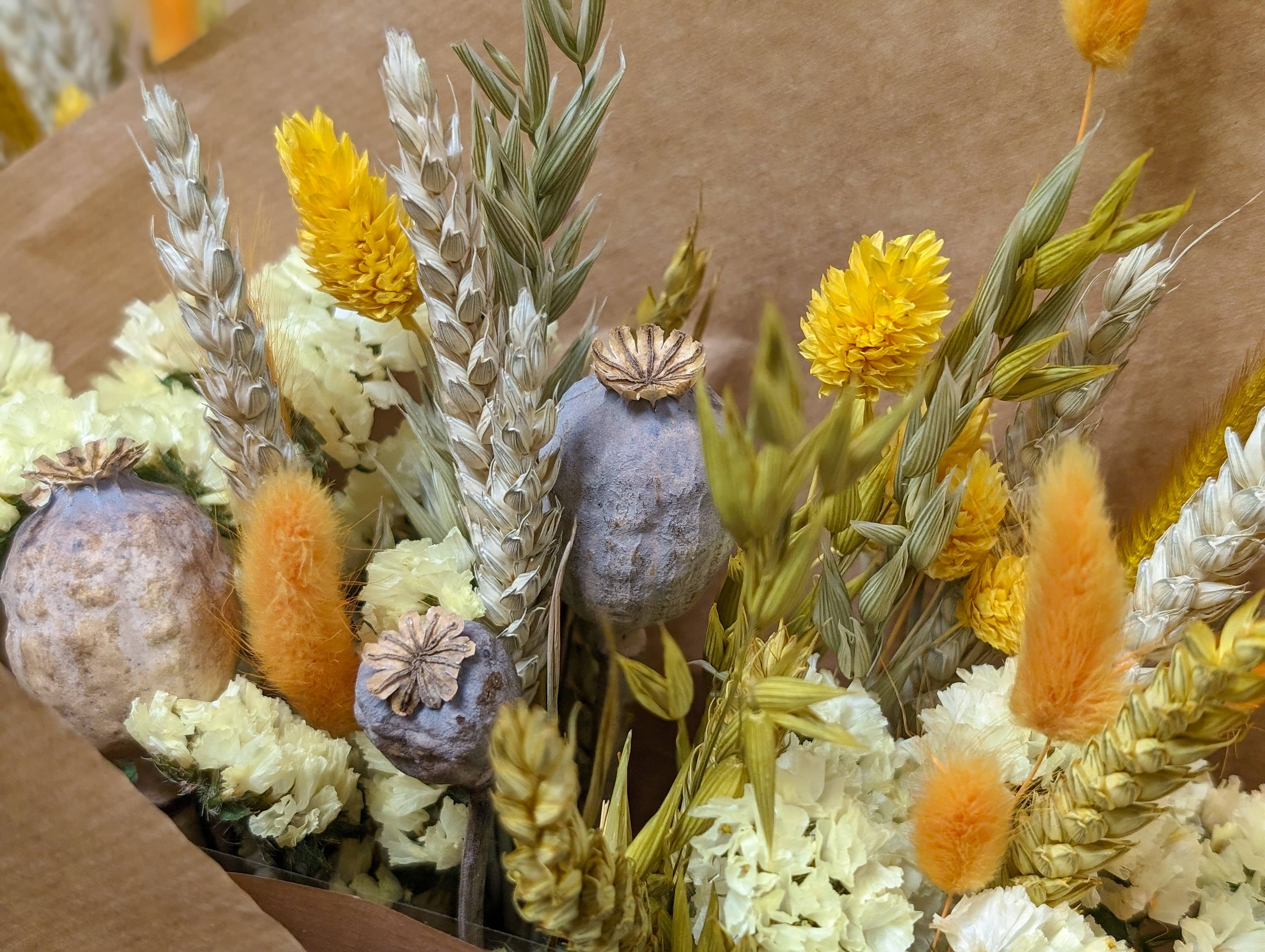 Yellow Dried Flower Arrangements