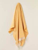 Herringbone Pure Wool Throw: Neutral