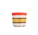 Small 14 cm - Eco Woven Plant Pot Cover in Tuscan Yellow, Pearl & Rose Beige
