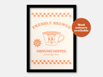 Freshly Brewed Ground Coffee Takeaway Print: Cream / A4
