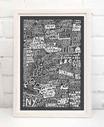 The History of Rap Hip Hop Music Print: Unframed / Grey & White / A4 Print