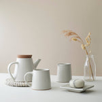 BHAVA Stoneware Conical Jug: White Wash