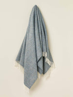 Herringbone Pure Wool Throw: Neutral